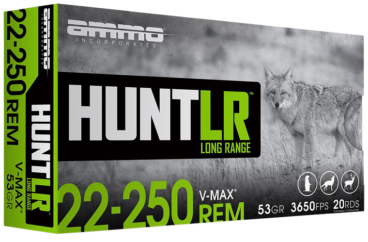 Ammo Inc Hunt Long Range 22-250Rem 53gr