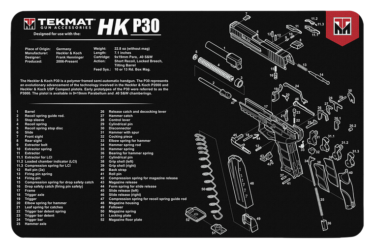 TekMat HK P30 Cleaning Mat Black/White Rubber