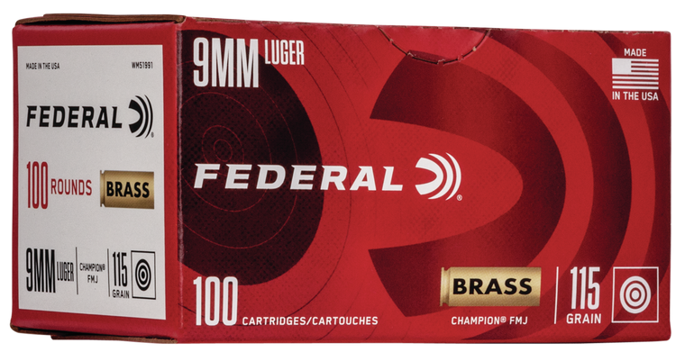 Federal Champion Training 9mmLuger 115gr Full Metal