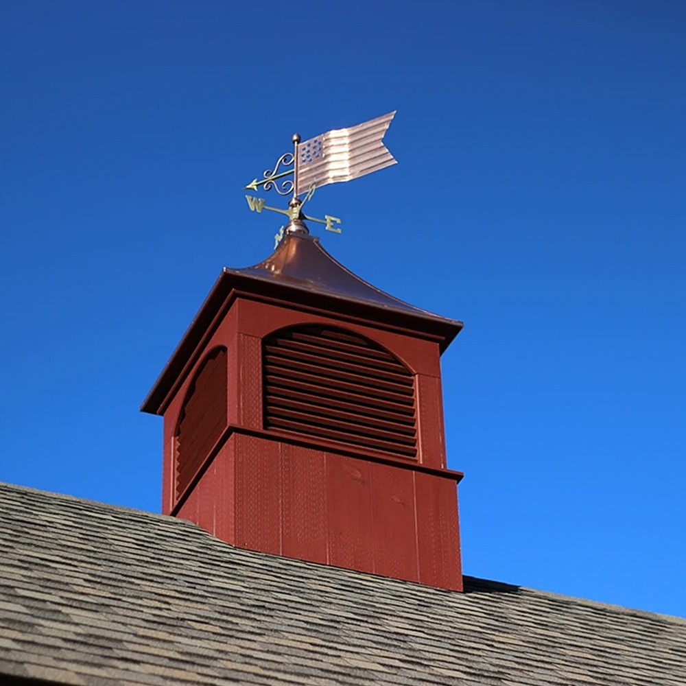 American Flag Copper Weathervane On Cupola