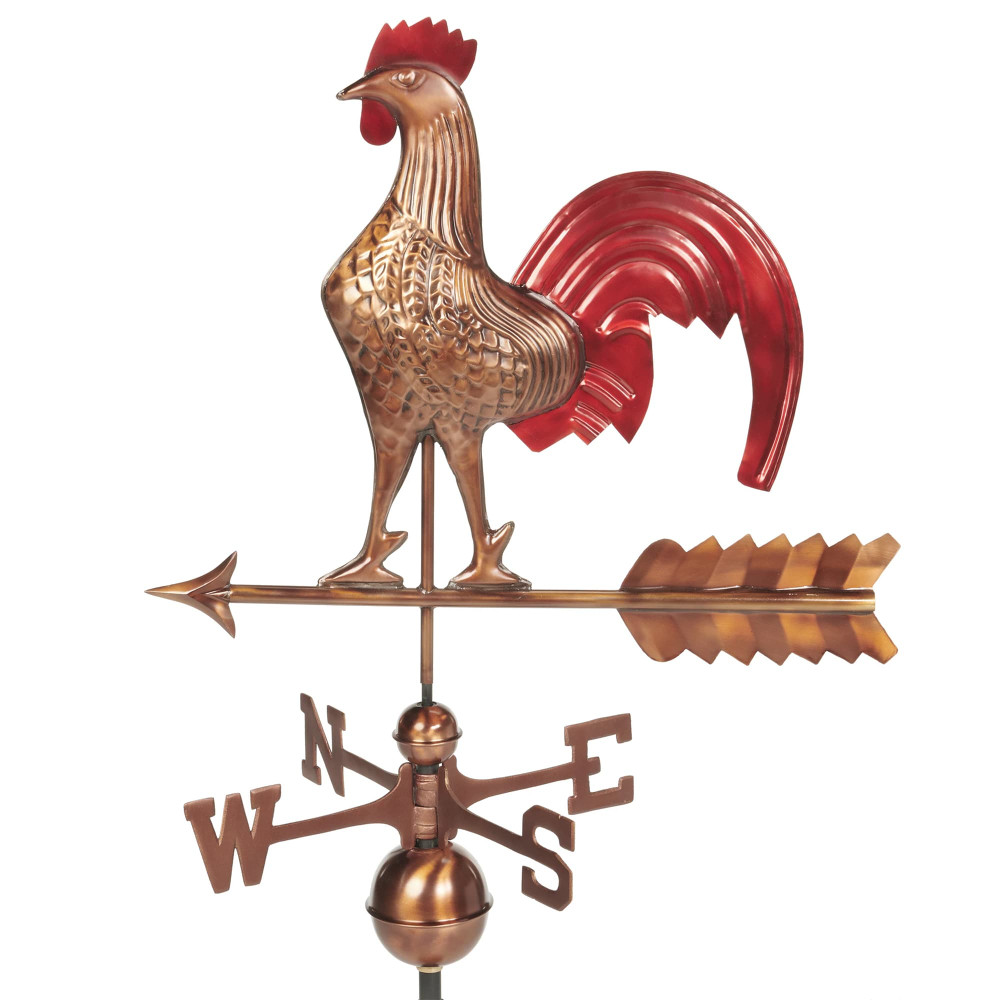 Country Rooster Multi-Color Patina Copper Weathervane