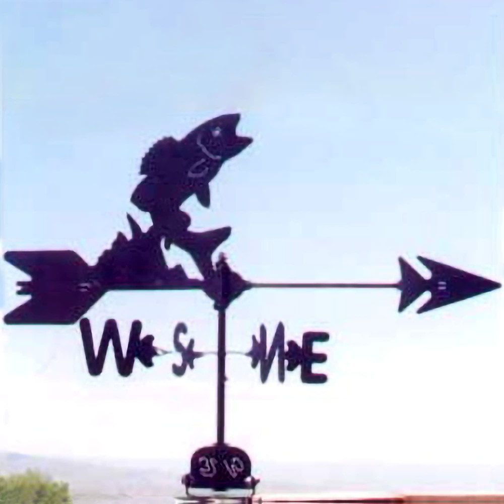 Bass Silhouette Steel Weathervane