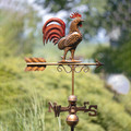 Bantam Red Rooster Multi-Color Patina Copper Weathervane Outside