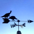 Two Turkeys Silhouette Steel Weathervane