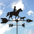 Cowboy and Dog Silhouette Steel Weathervane