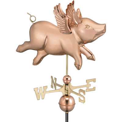 Flying Pig Copper Weathervane
