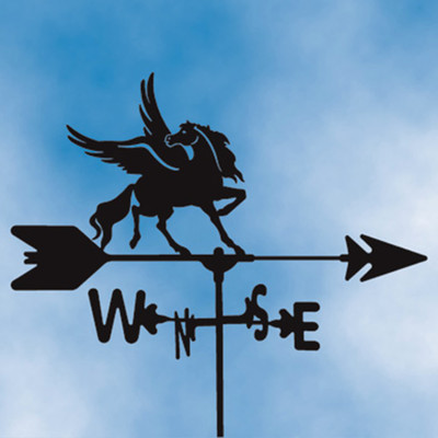 Flying Horse Silhouette Steel Weathervane