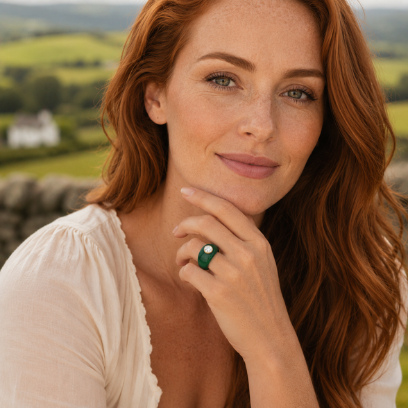 Classic Emerald Dome Ring