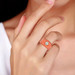 Red Orange Dome Ring
