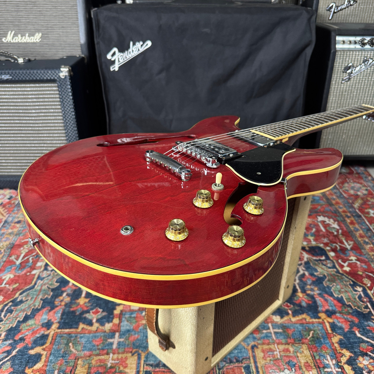 Yamaha SA700 Super Axe ES335 Style Semi Hollowbody Persimmon Red