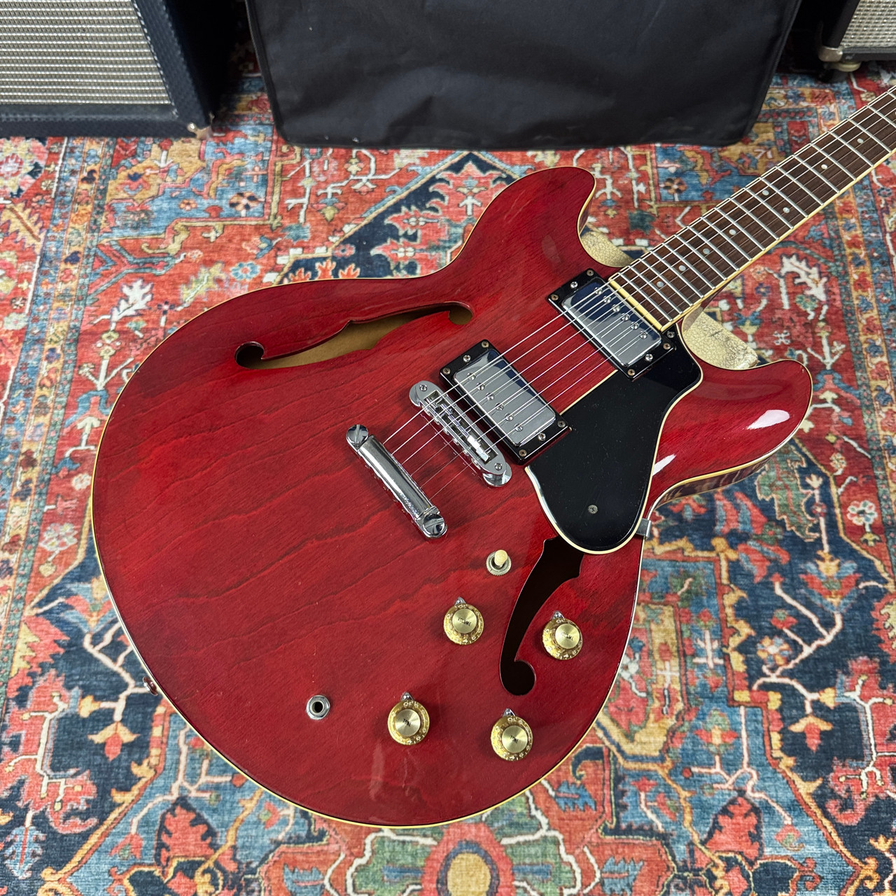 Yamaha SA700 Super Axe ES335 Style Semi Hollowbody Persimmon Red