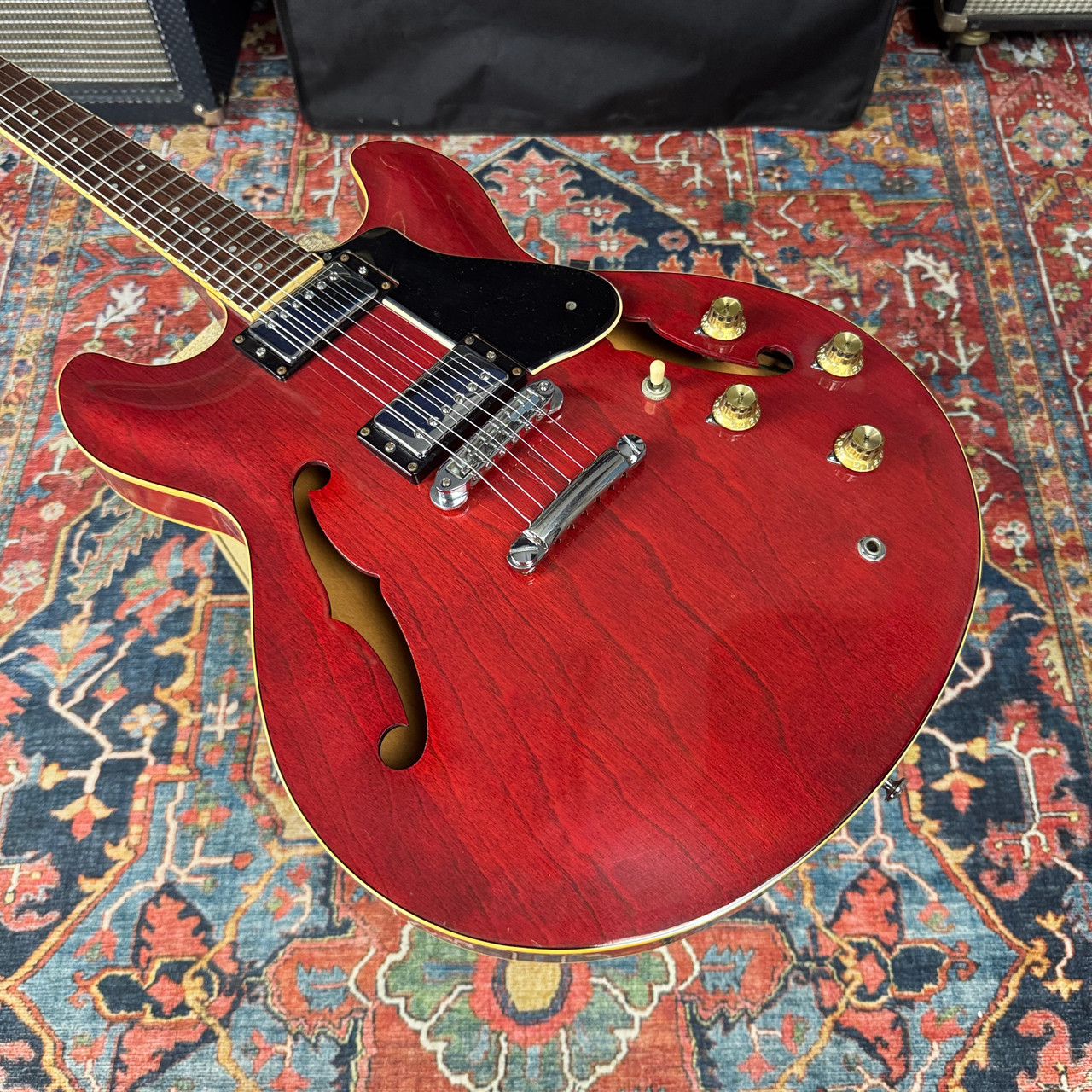 Yamaha SA700 Super Axe ES335 Style Semi Hollowbody Persimmon Red