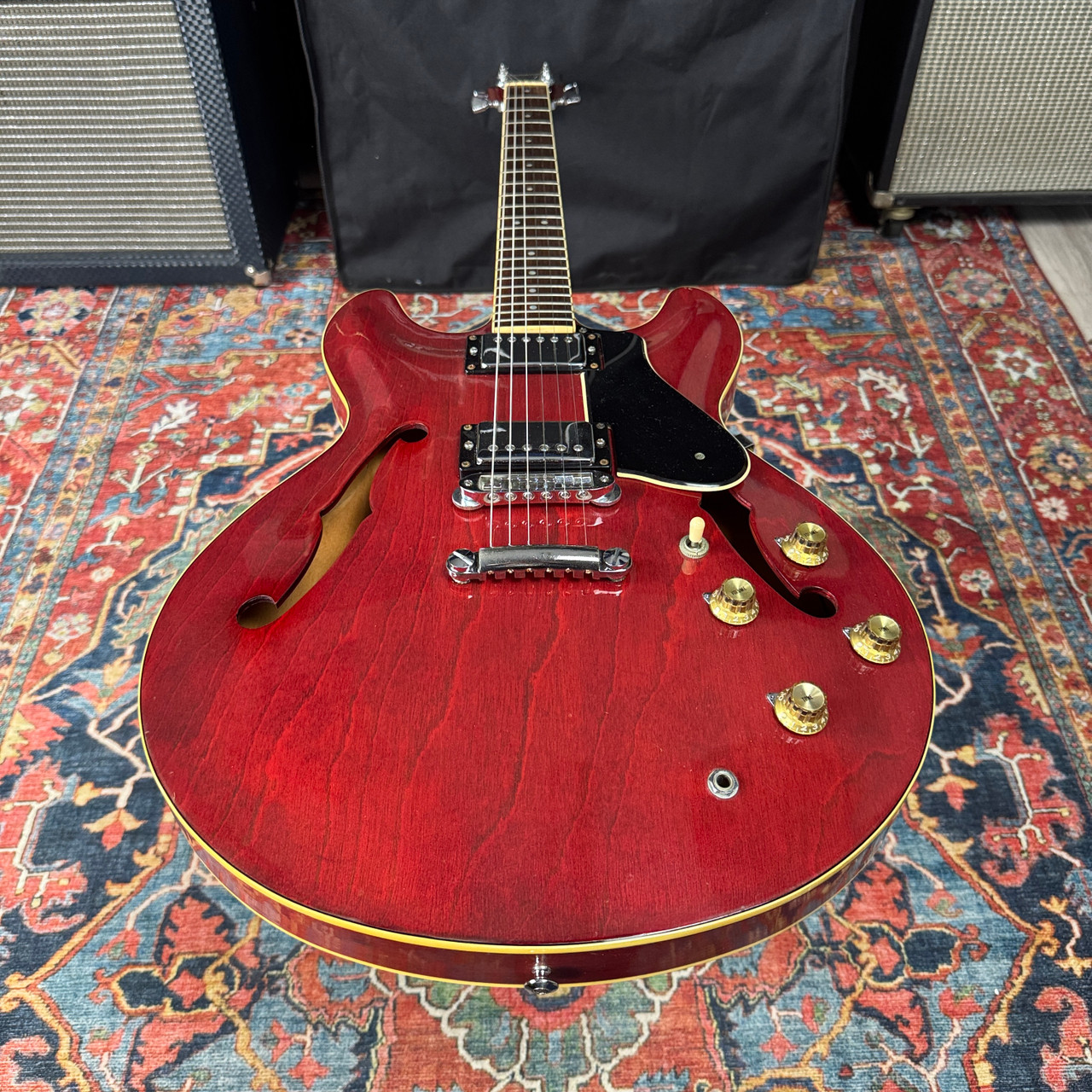 Yamaha SA700 Super Axe ES335 Style Semi Hollowbody Persimmon Red