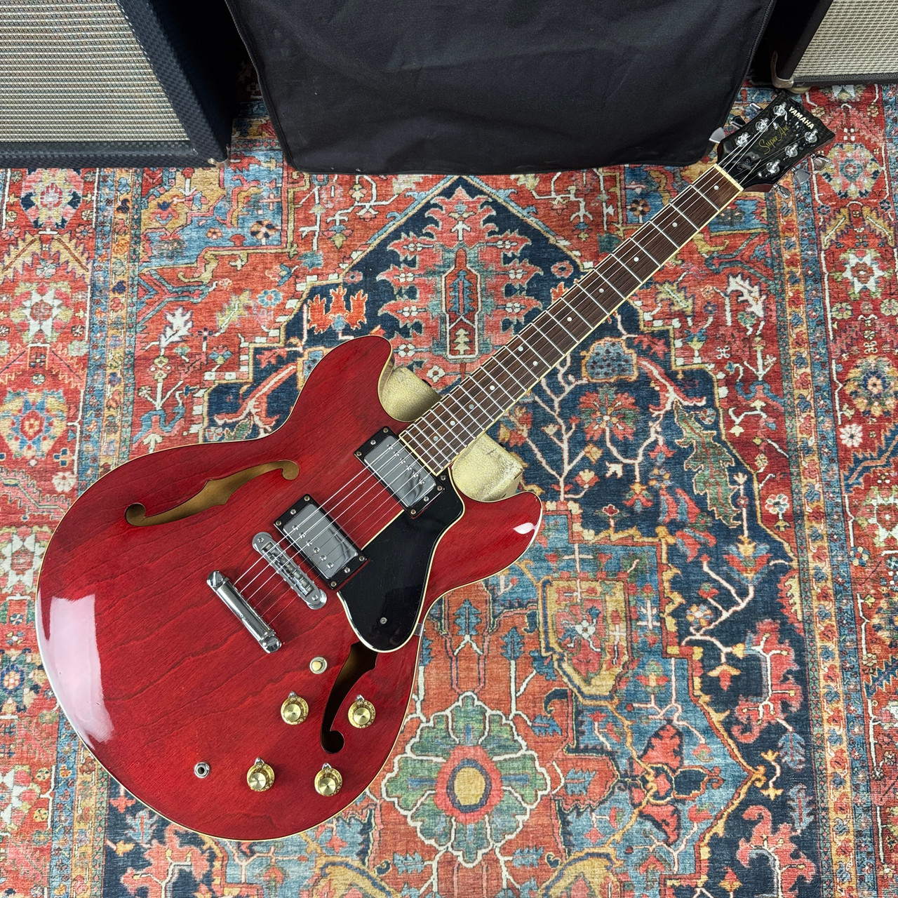 Yamaha SA700 Super Axe ES335 Style Semi Hollowbody Persimmon Red
