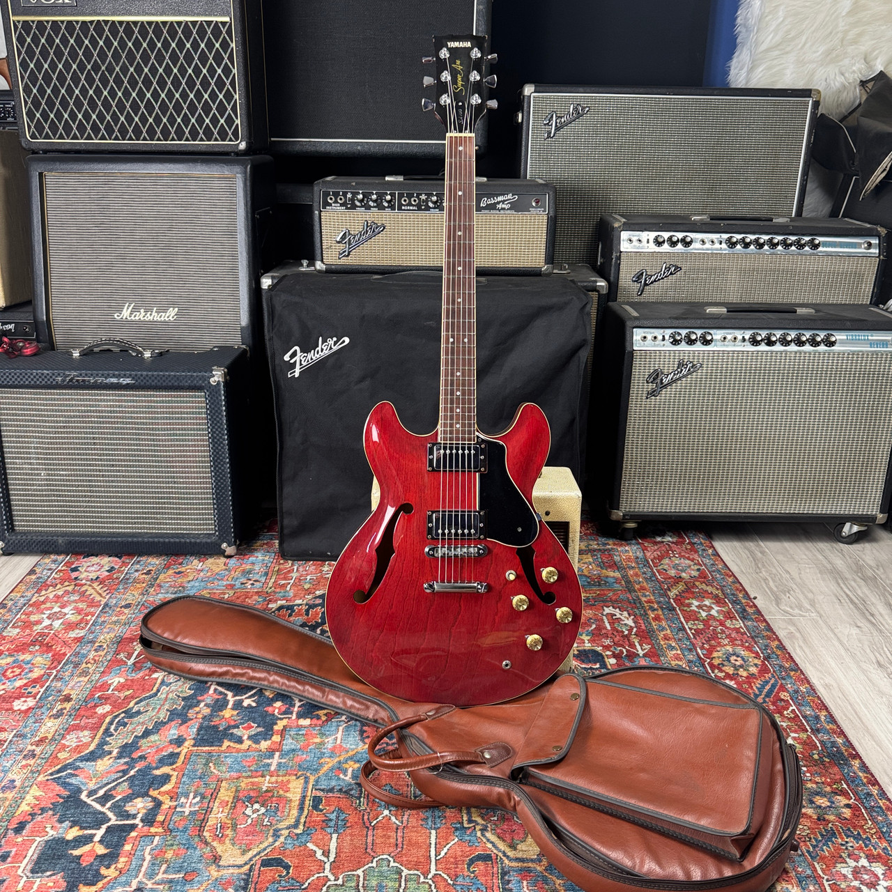 Yamaha SA700 Super Axe ES335 Style Semi Hollowbody Persimmon Red