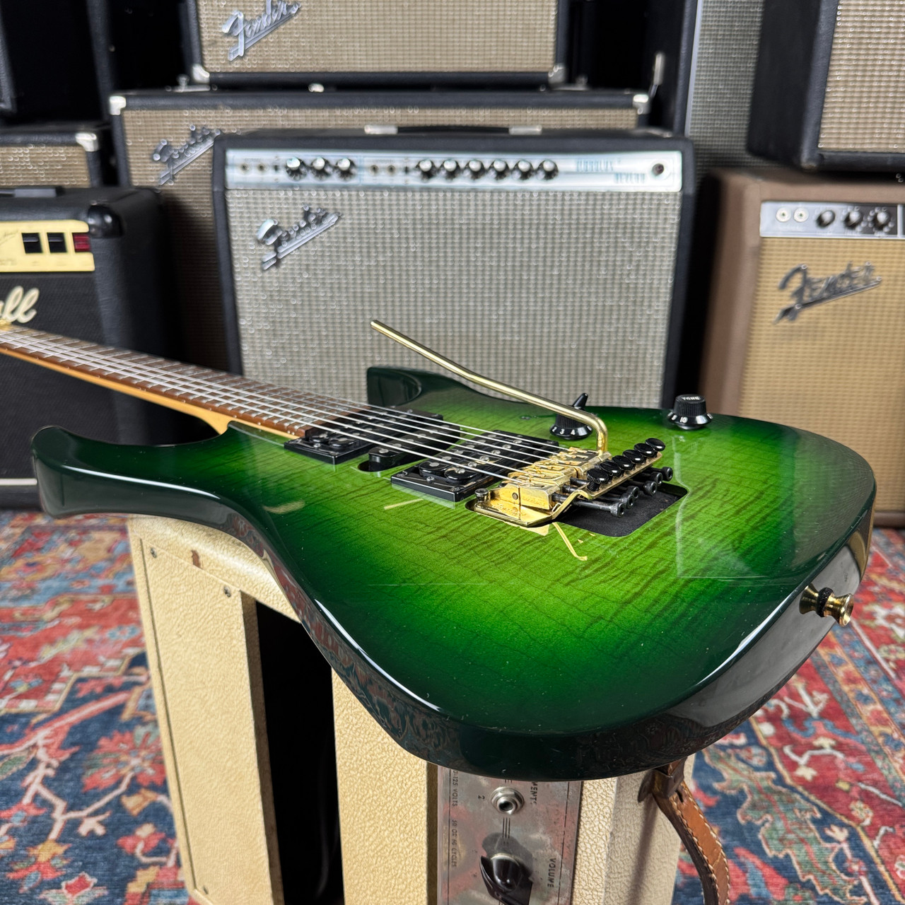 Ibanez RG370 Resincast Body Flame Maple Gravure MIJ Fujigen Green