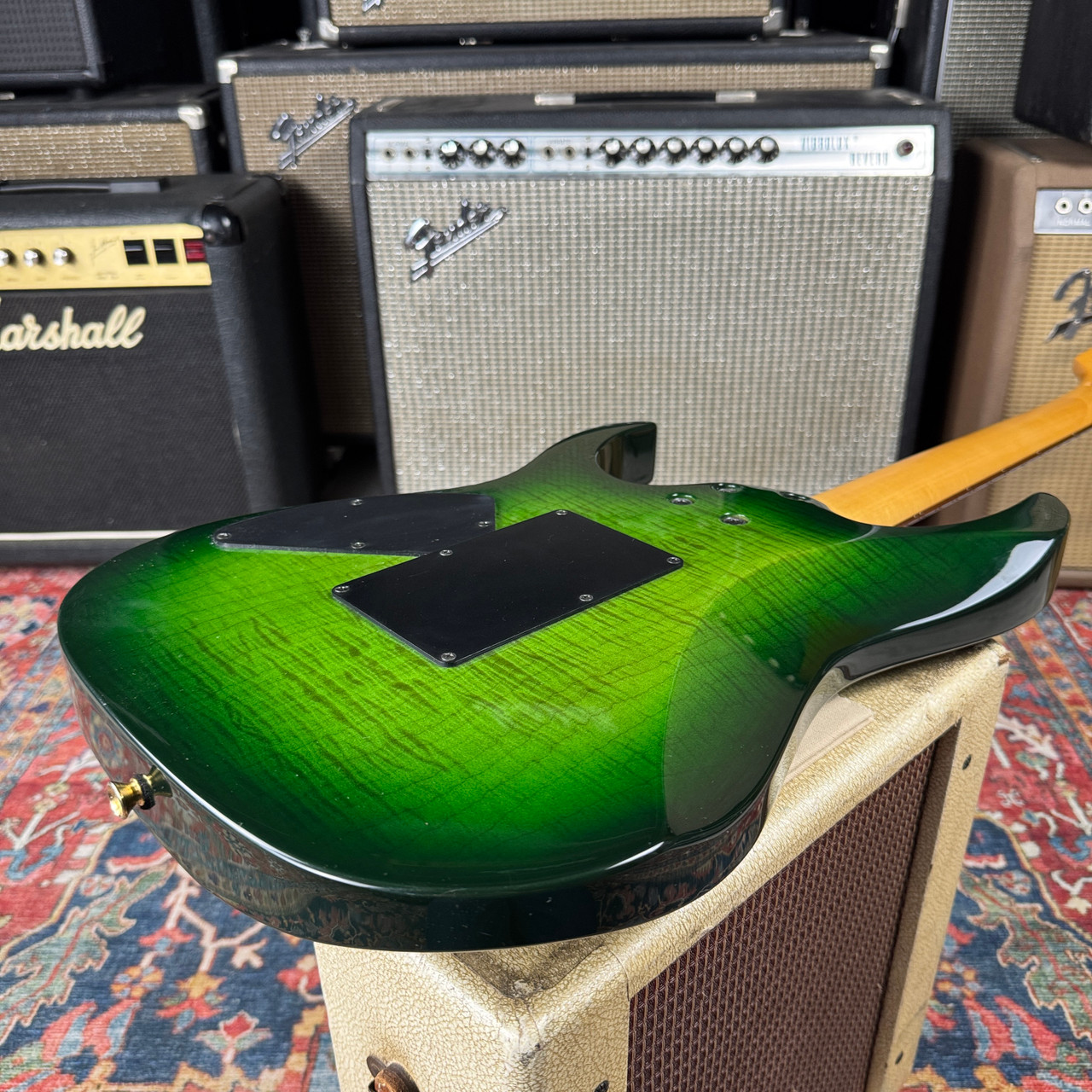 Ibanez RG370 Resincast Body Flame Maple Gravure MIJ Fujigen Green
