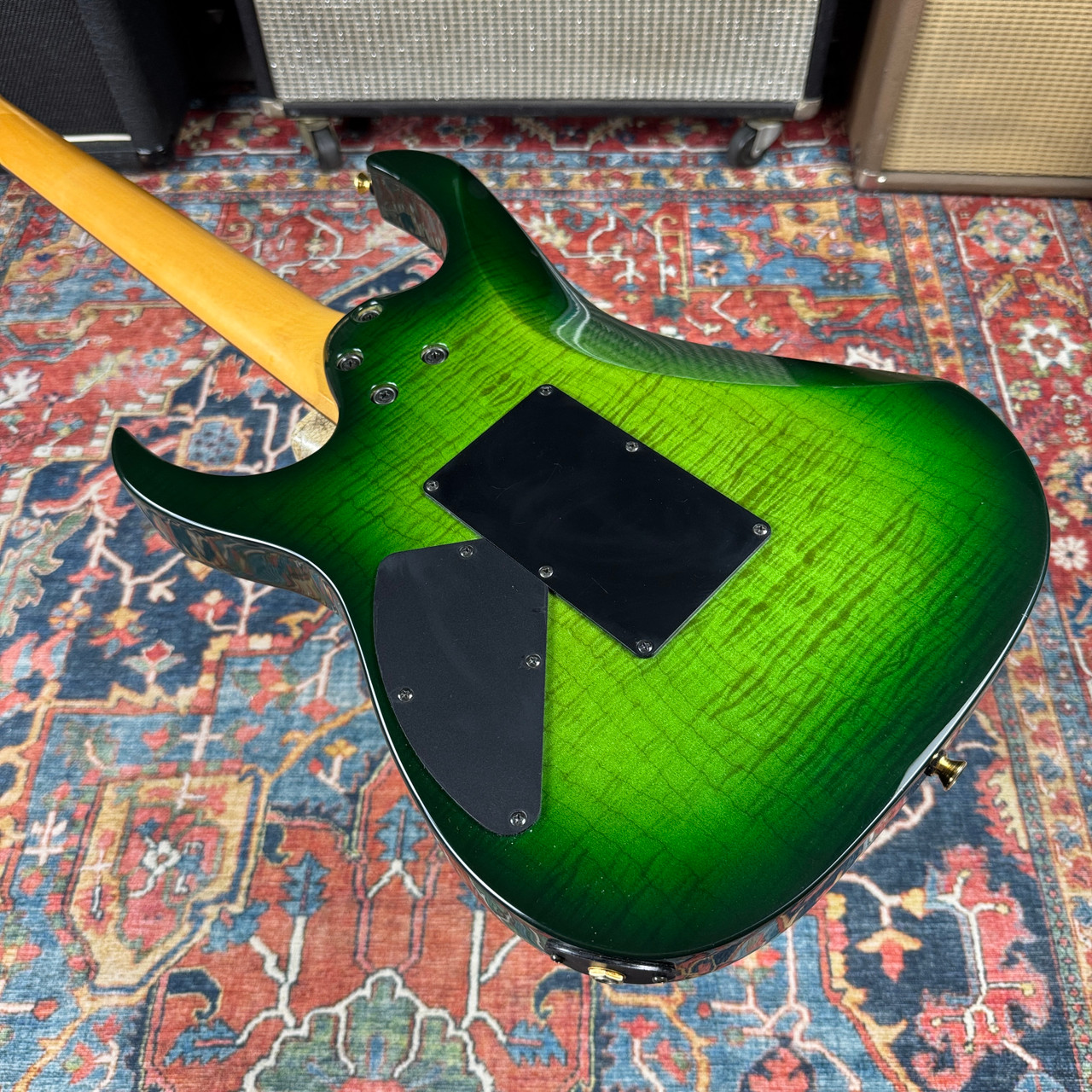 Ibanez RG370 Resincast Body Flame Maple Gravure MIJ Fujigen Green