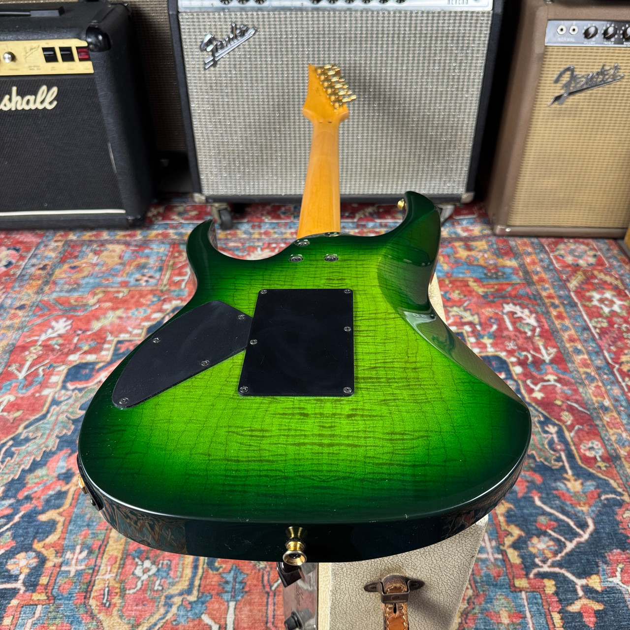 Ibanez RG370 Resincast Body Flame Maple Gravure MIJ Fujigen Green