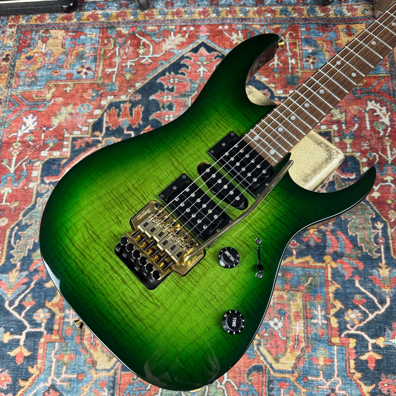 Ibanez RG370 Resincast Body Flame Maple Gravure MIJ Fujigen Green