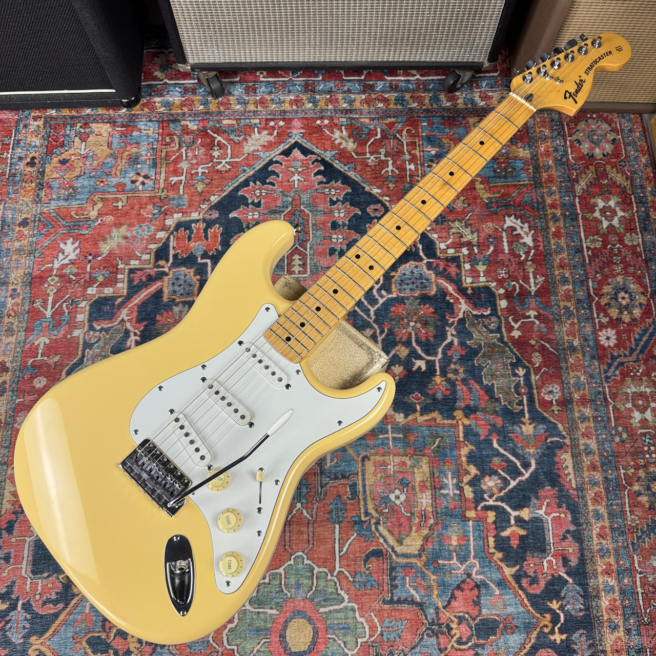 【本物ヴィンテージ】Fender USA Stratocaster 1972年製 1972 Fender Stratocaster Reissue Model ST72-58US Vintage White 99