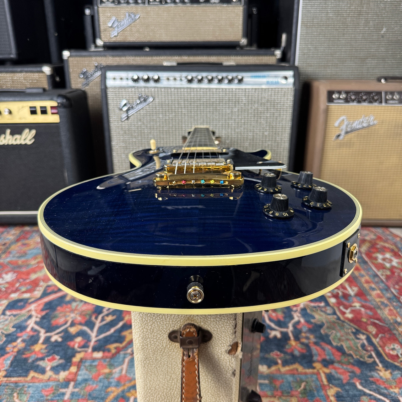 Greco Les Paul Custom Blue Flame Model EGC68- 700 Mint Collection