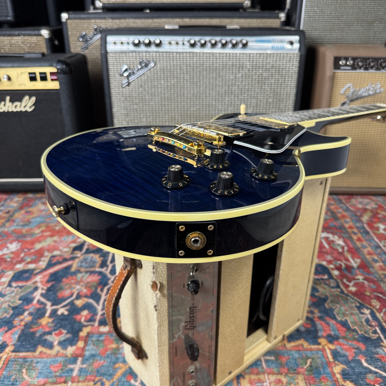 Greco Les Paul Custom Blue Flame Model EGC68- 700 Mint Collection