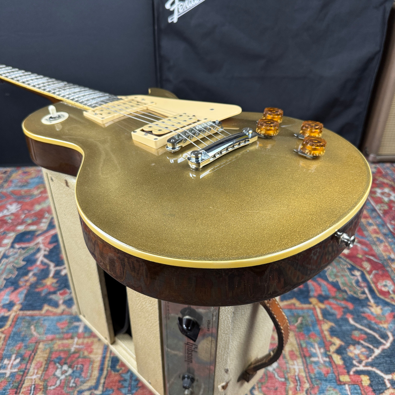 Video* Aria Pro II Les Paul Gold Top Model LS600 Slab Mahogany - 1980