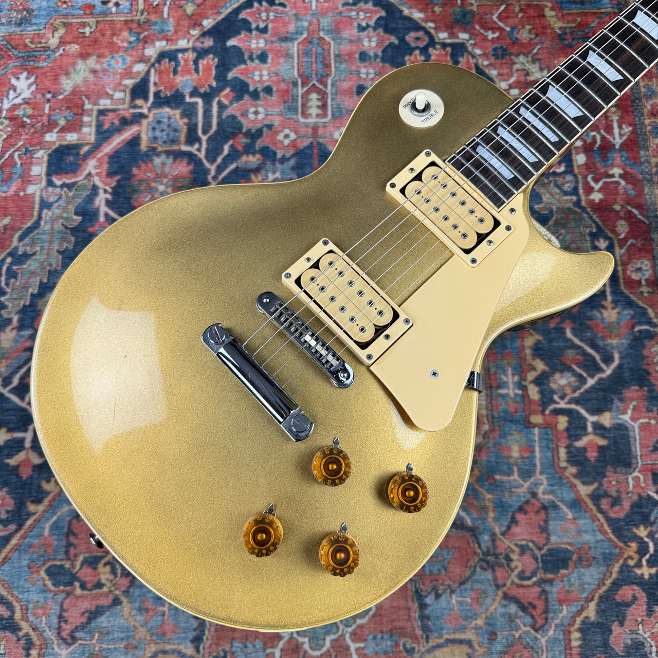 Video* Aria Pro II Les Paul Gold Top Model LS600 Slab Mahogany - 1980