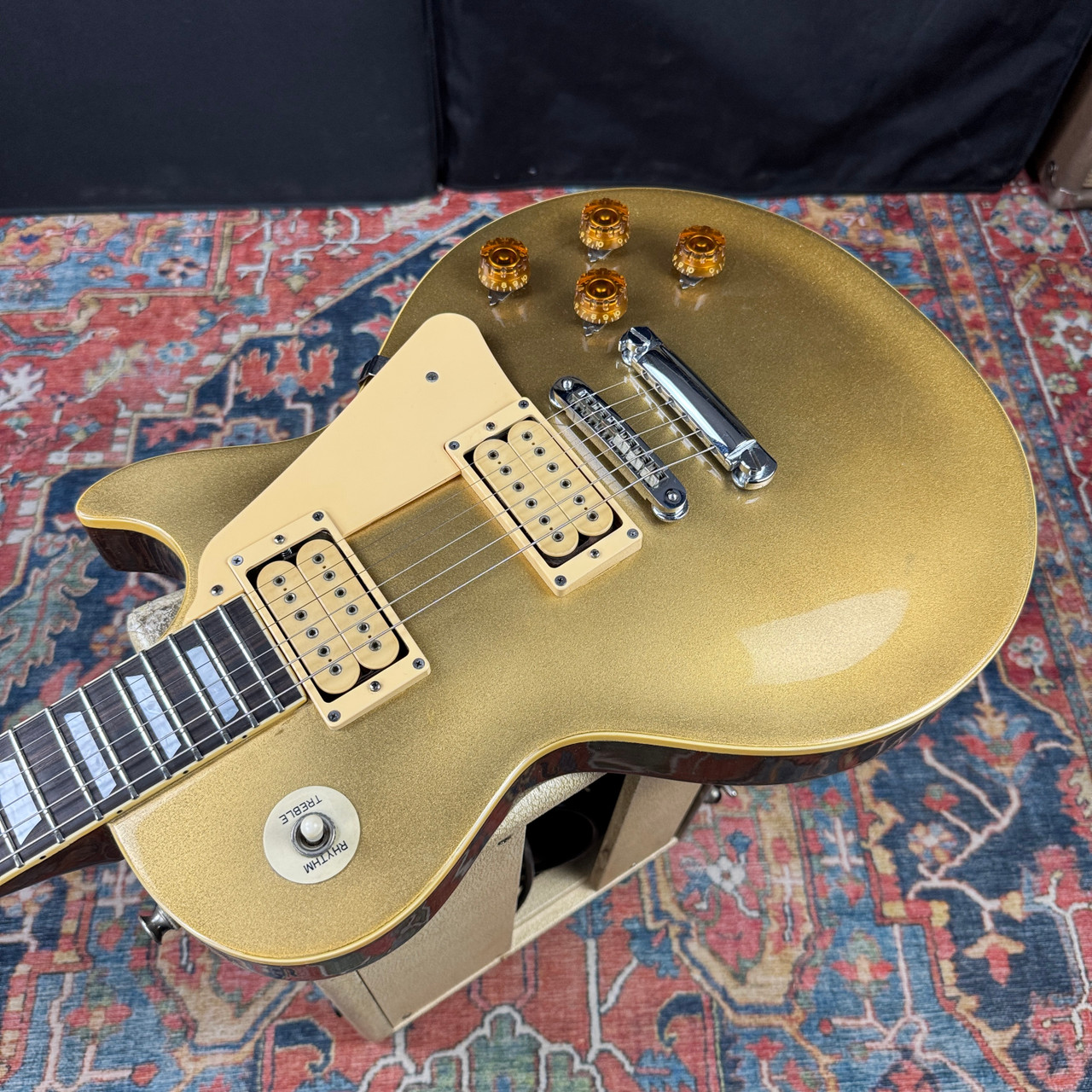 Video* Aria Pro II Les Paul Gold Top Model LS600 Slab Mahogany - 1980