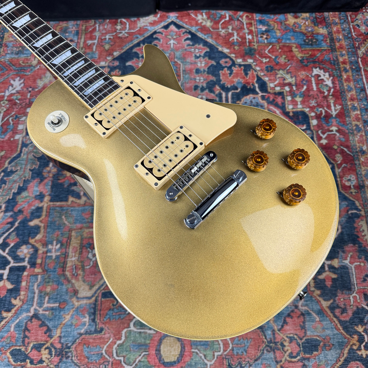 Video* Aria Pro II Les Paul Gold Top Model LS600 Slab Mahogany - 1980