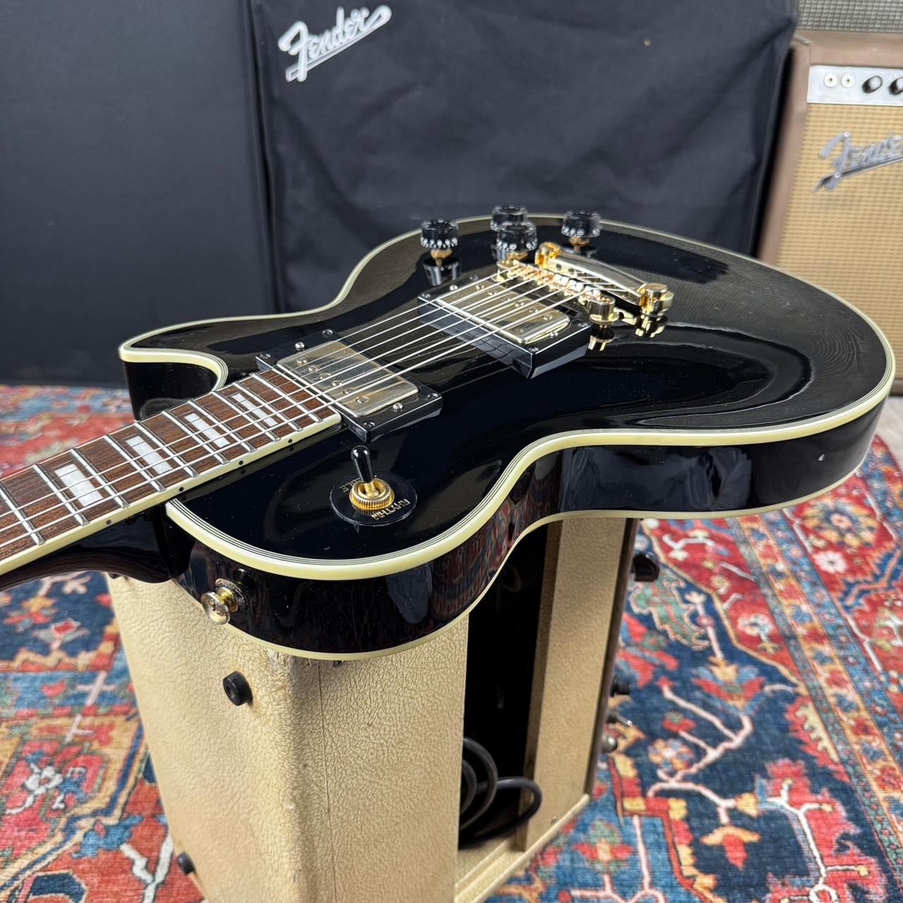 Video* Fernandes/Burny RLC-55 Les Paul Custom Black - 1998