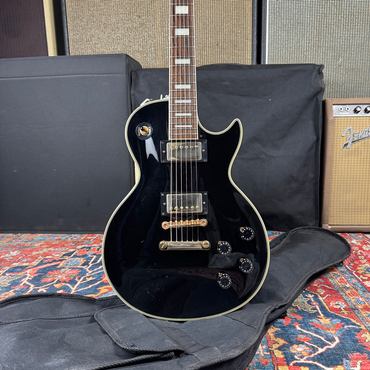 Video* Fernandes/Burny RLC-55 Les Paul Custom Black - 1998