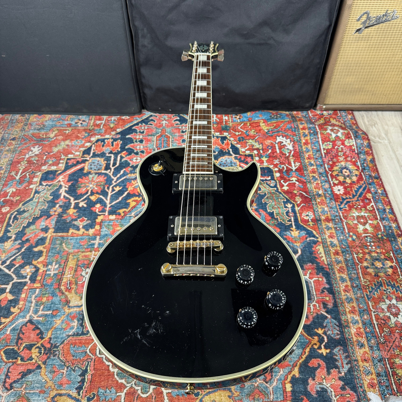 Video* Fernandes/Burny RLC-55 Les Paul Custom Black - 1998