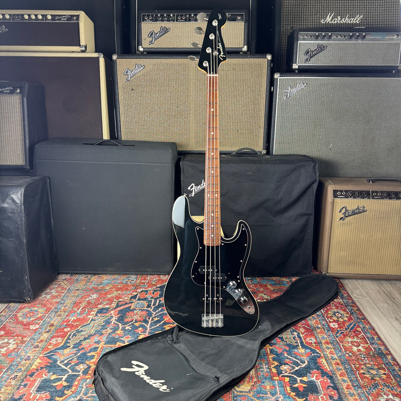 Fender Japan Aerodyne Jazz Bass Jet Black *Pro Setup, Low Action