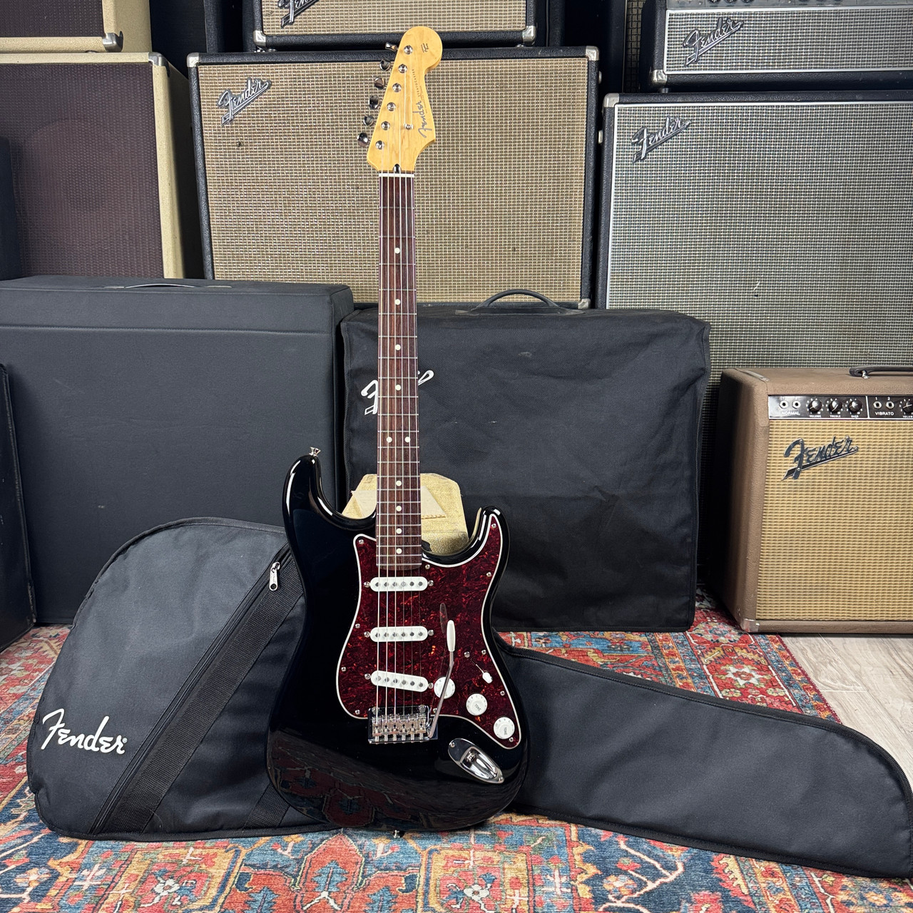 Fender Hybrid II 60's Stratocaster Black w/Tortoise Guard Alder - 2022