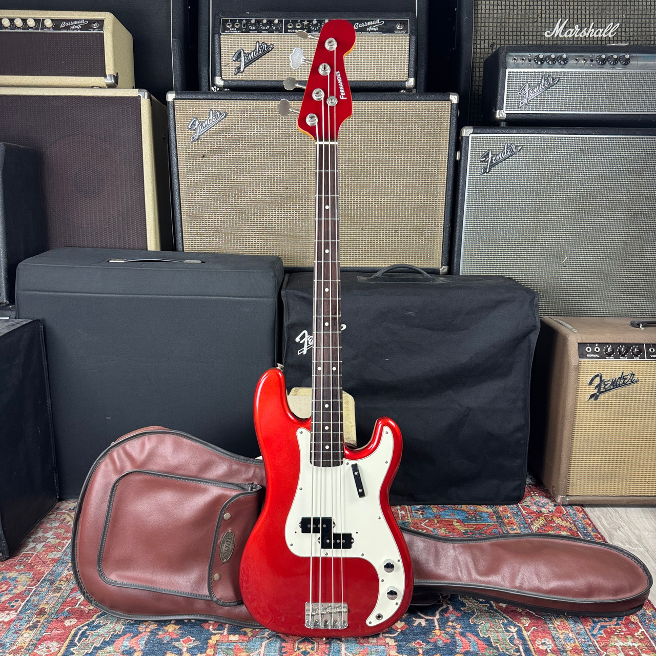 Fernandes Revival Bass RPB-50 Matching Headstock Candy Apple Red