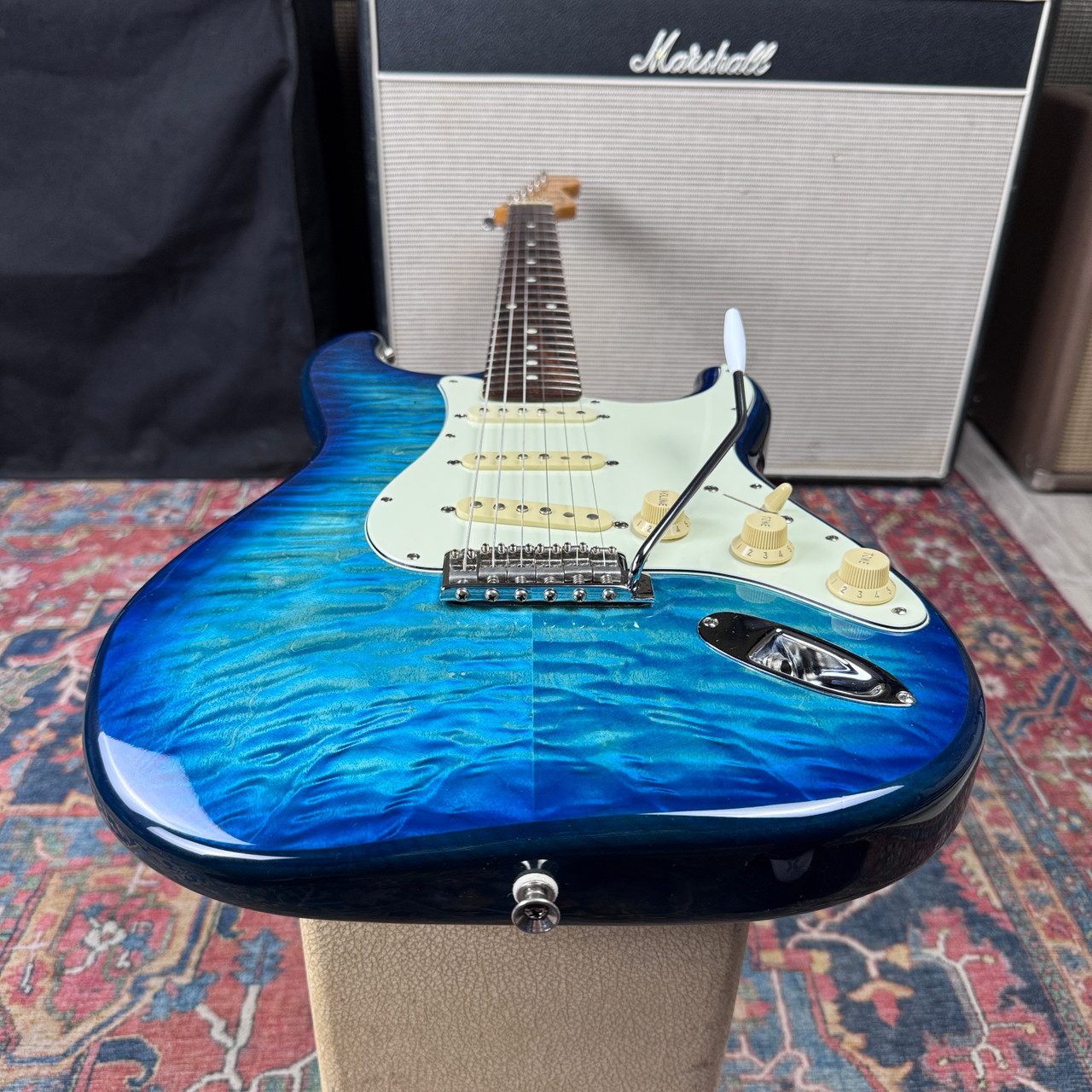 Fender FSR Quilt Top Stratocaster Model ST62-QT-AQB - Aquamarine Blue