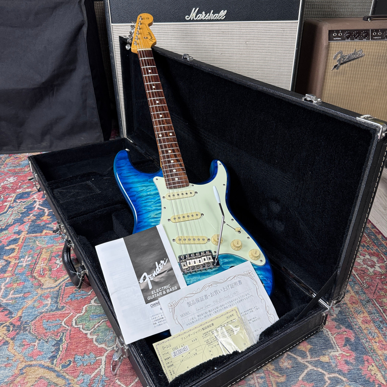 Fender FSR Quilt Top Stratocaster Model ST62-QT-AQB - Aquamarine Blue