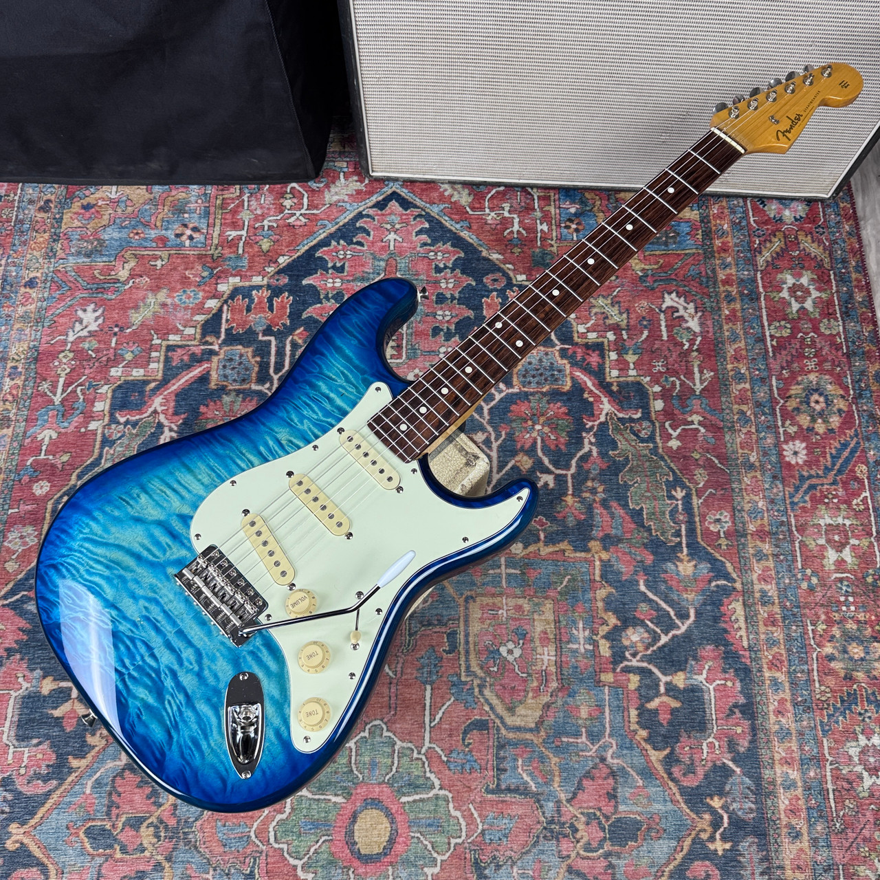 Fender FSR Quilt Top Stratocaster Model ST62-QT-AQB - Aquamarine Blue