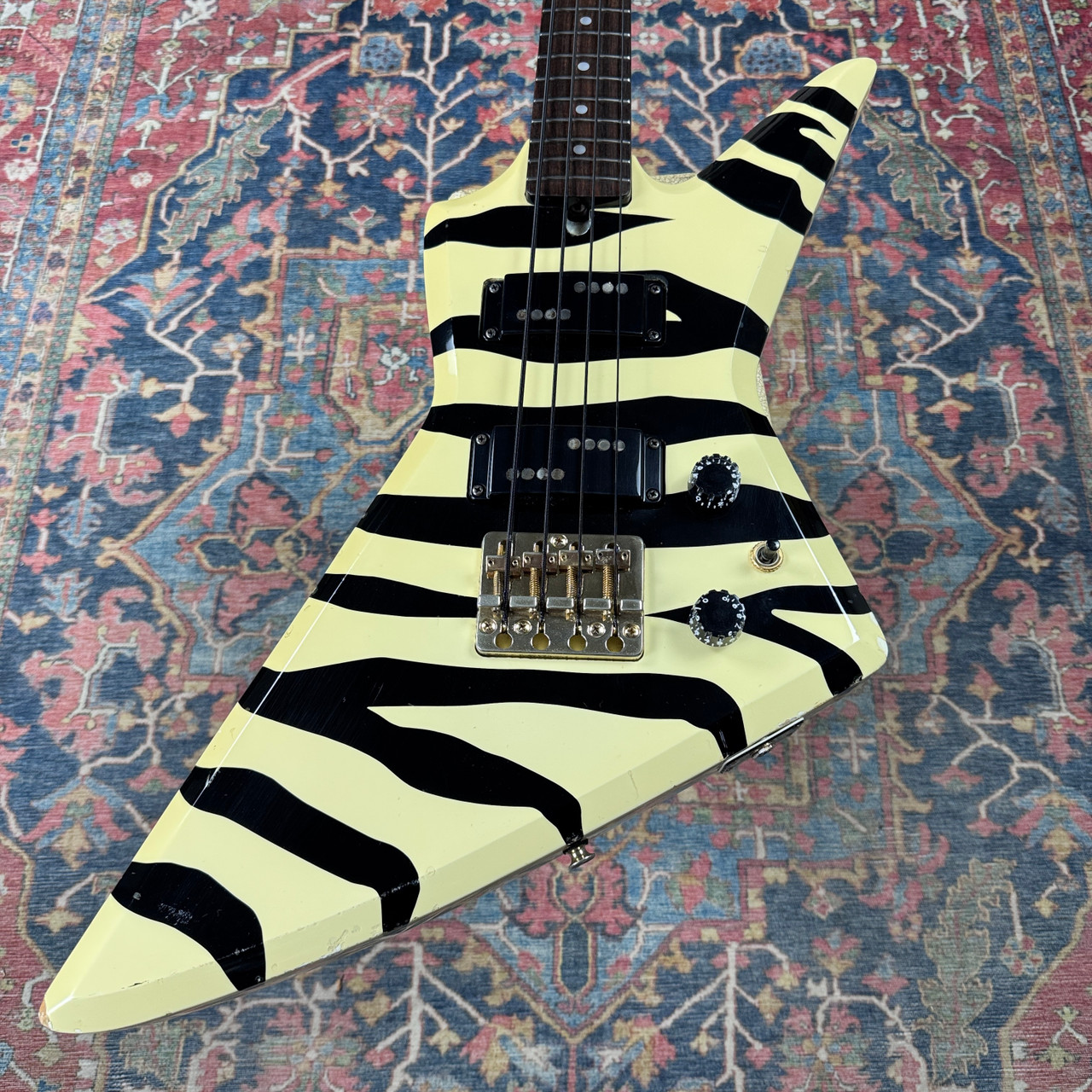 Aria Pro II ZZB Deluxe Bengal Stripe Short Scale Bass Made in