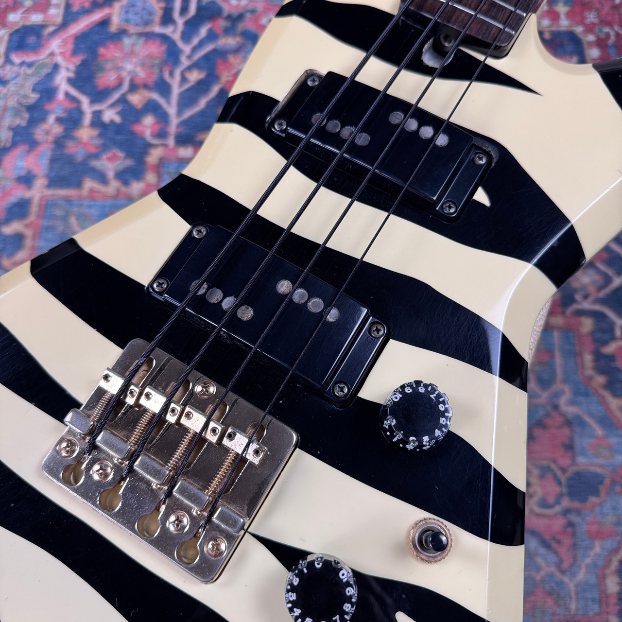 Aria Pro II ZZB Deluxe Bengal Stripe Short Scale Bass Made in
