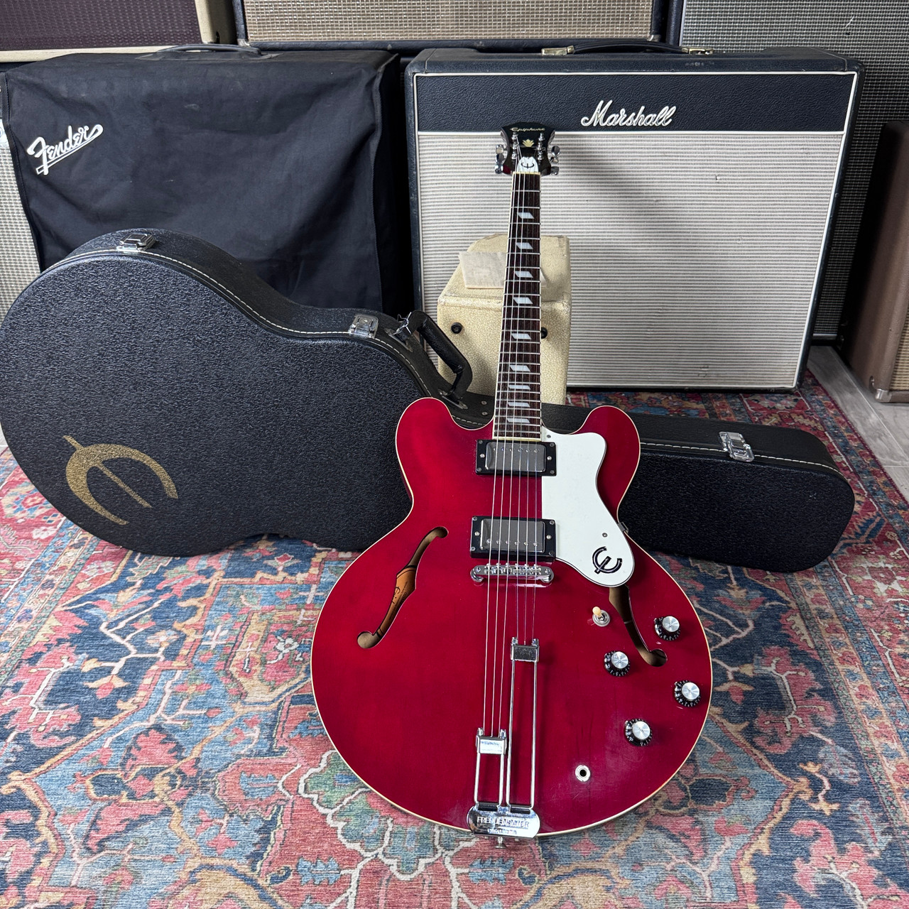 Epiphone Riviera Reissue *Pro Setup* HH Peerless Cherry OHSC - 1997