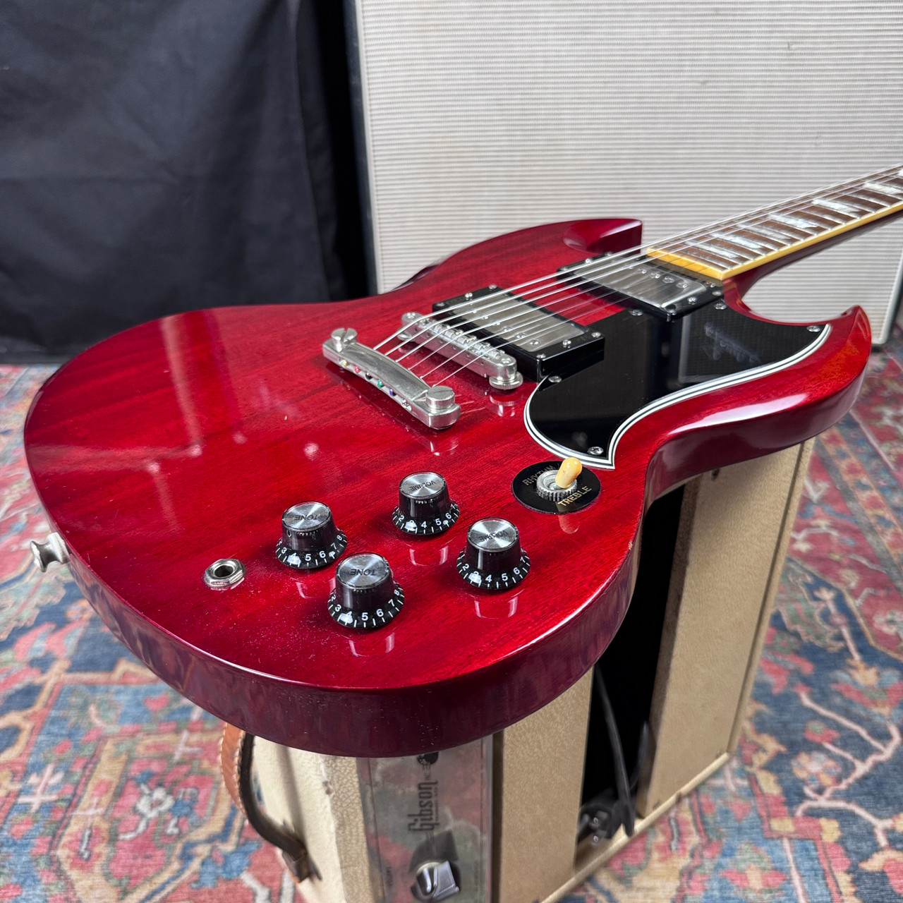 Burny '63 SG Model SG RSG-65 With VH-1 Pickups Cherry Red - 1989-90