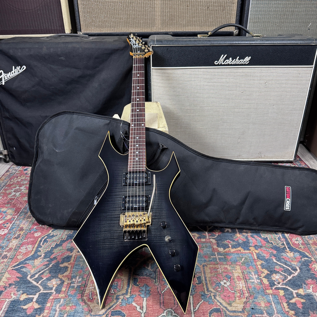 BC Rich Warlock Deluxe WG-R981T Made in Japan Black Burst -1992