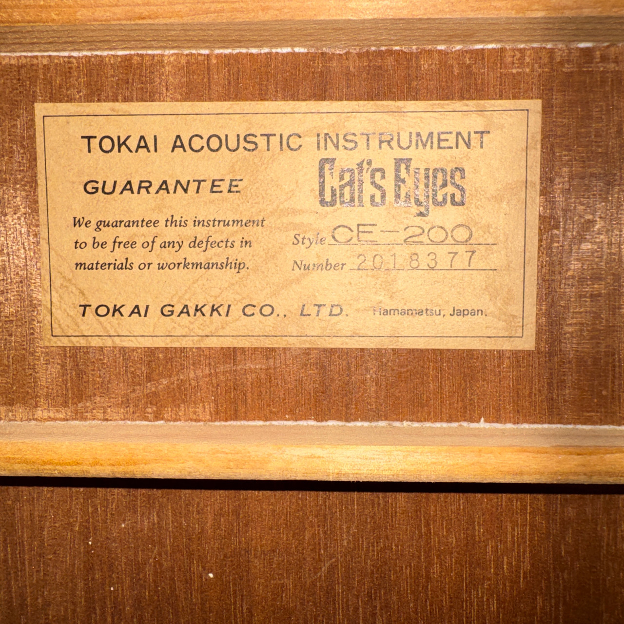 Tokai Cat's Eyes CE-200 Dreadnought Martin Licensed Made in Japan
