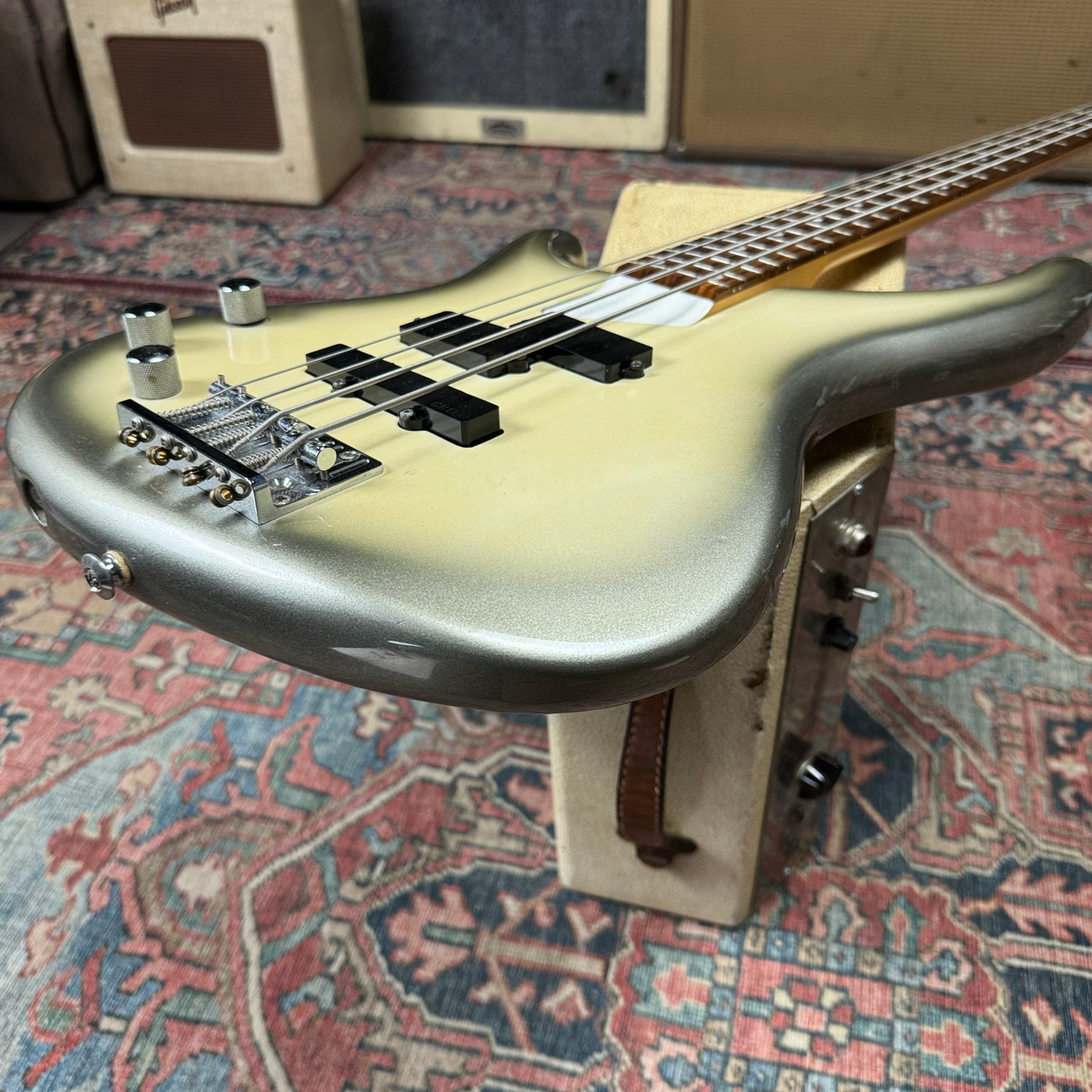 2003 Greco Phoenix Lefty Bass Cream Silverburst PXB 400