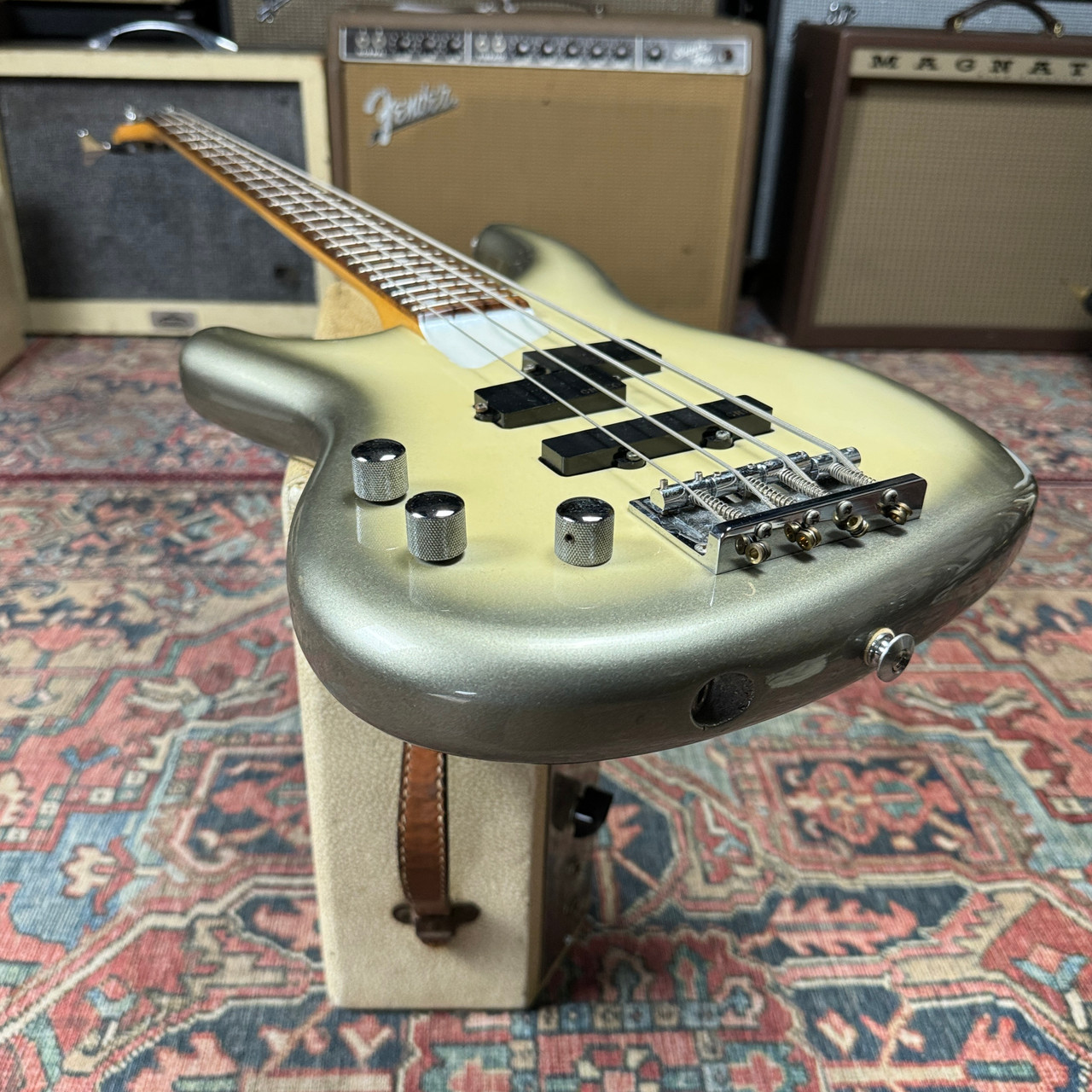 2003 Greco Phoenix Lefty Bass Cream Silverburst PXB 400