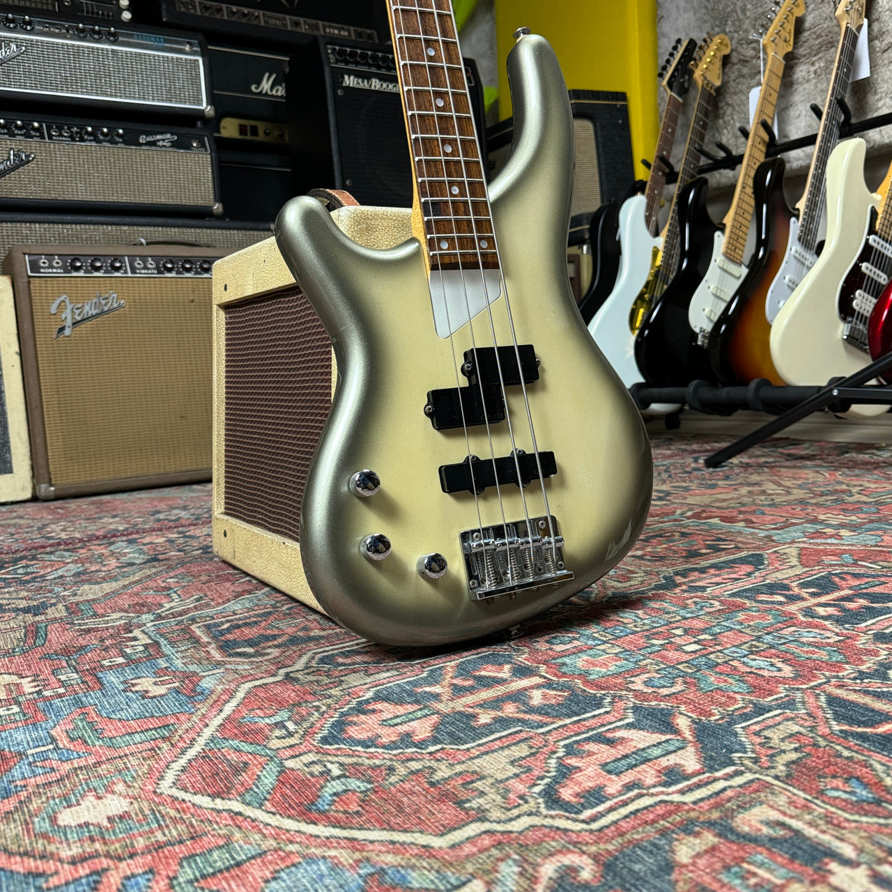 2003 Greco Phoenix Lefty Bass Cream Silverburst PXB 400