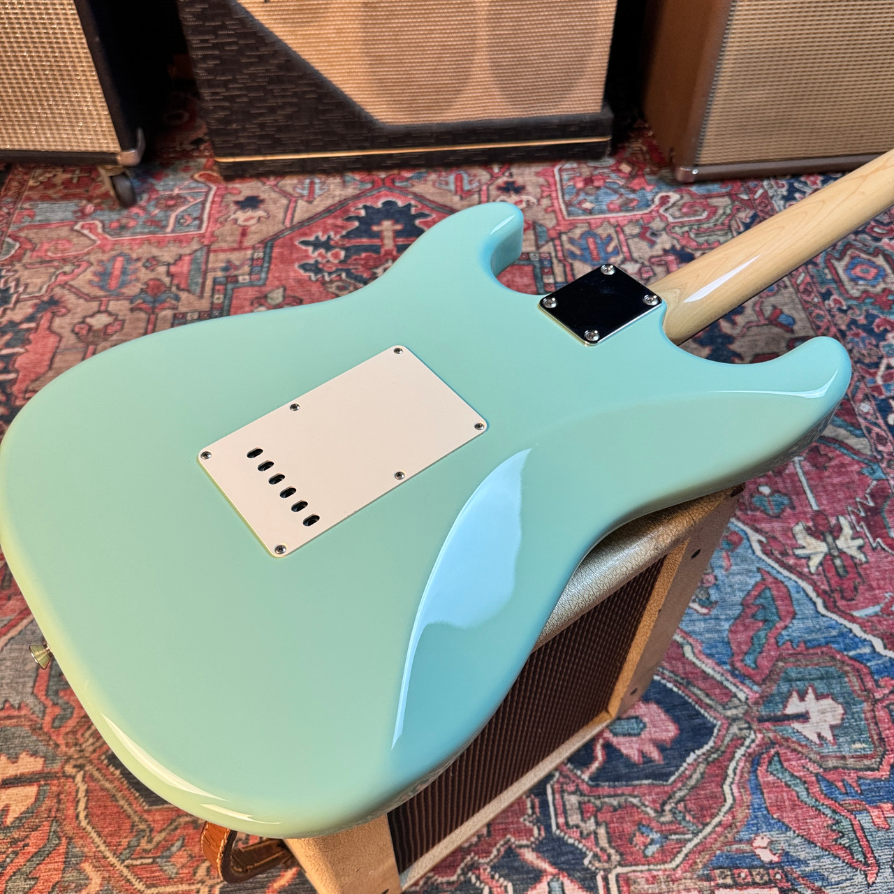 ギター Fender JAPAN STRATOCASTER Surf Green Fender Made in Japan Junior Collection Stratocaster Satin